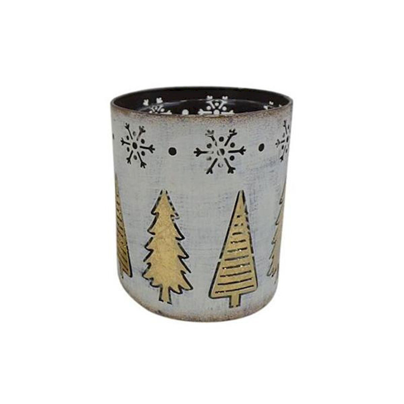 Porte-bougie arbres et flocons de neige