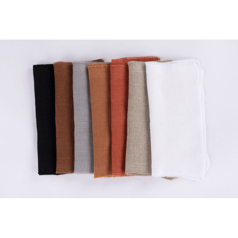RAPHAEL LINEN COCKTAIL NAPKIN SET (Set of 4), Ivory