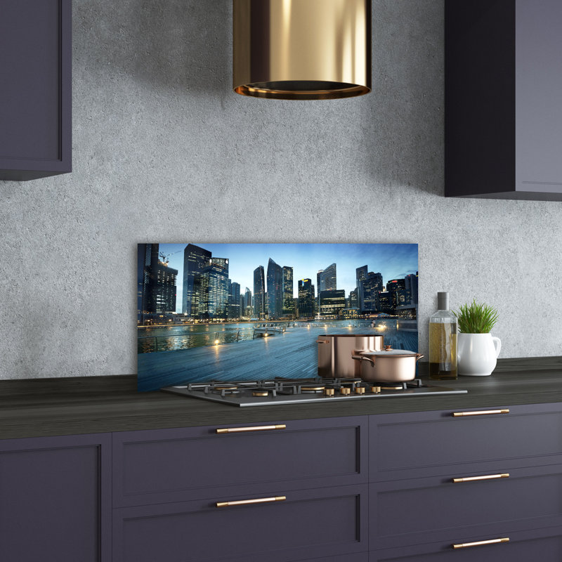 1 Piece Wall Art, 50cm H x 100cm W x 4cm D, Glass