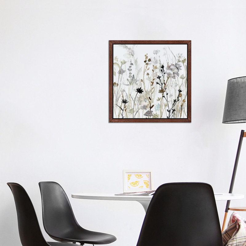 Wildflower Mist II - Print on Canvas, 66.04 cm H x 66.04 cm W, Brown Floater Framed