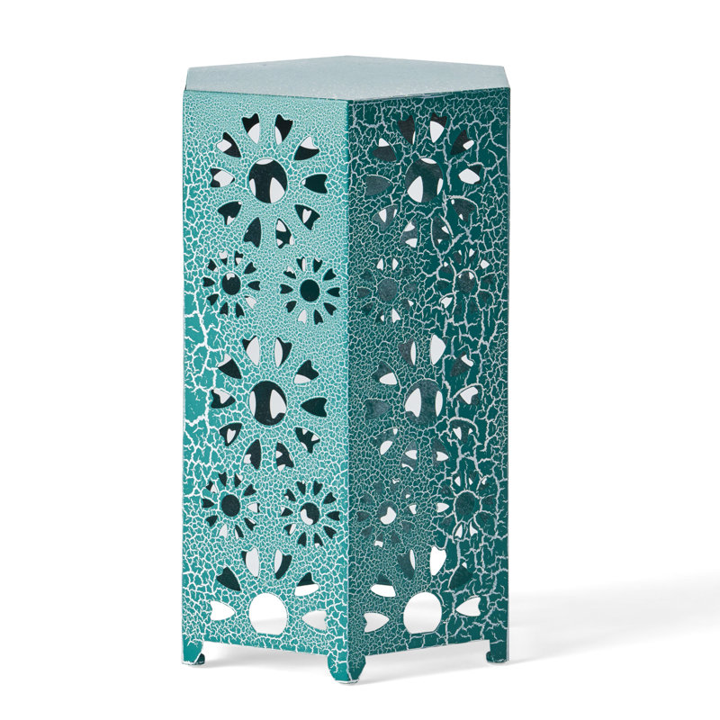 14" Teal Side Table, Iron - For Patio, Drinks And Snack Area Table Lightweight Design Beverage &, Teal