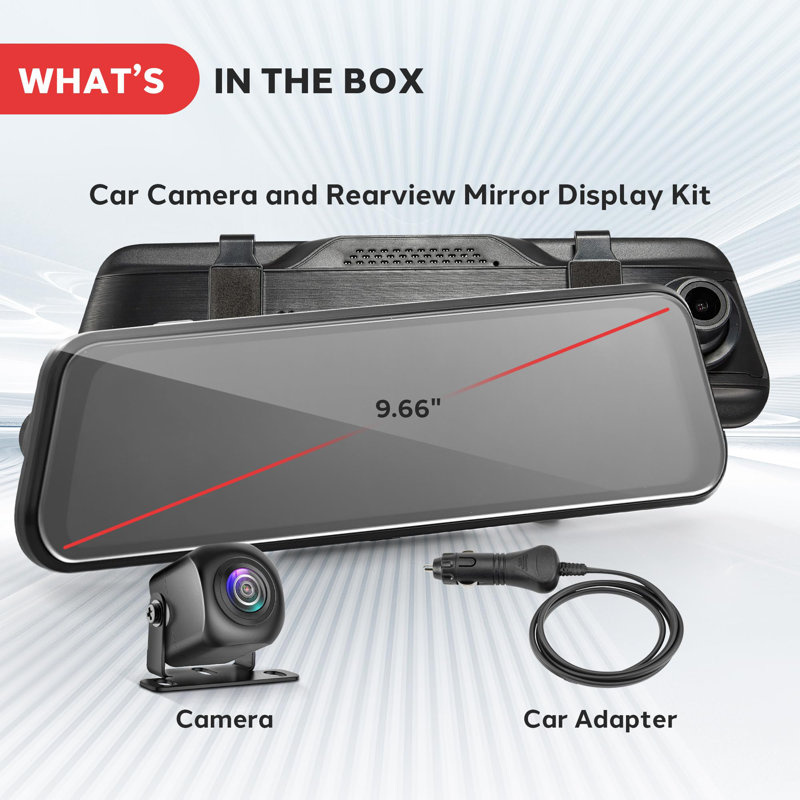 Miroir rétractable Pyle Dual Dash Cam