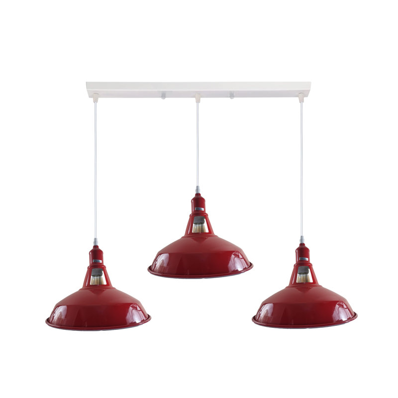 3 - Light Silver Kitchen Island Pendant, Red, Yes