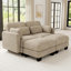 Canapé d'angle modulaire capitonné avec poufs amovibles-1443670427