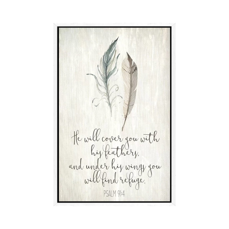 His Feathers I by Kimberly Allen - Painting on Canvas, 152.5 cm H x 101.5 cm W, White Framed Canvas