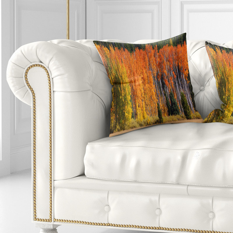 Coussin d'automne, paysage d'automne, paysage imprimé, 16 po x 1 po, Coussin décoratif