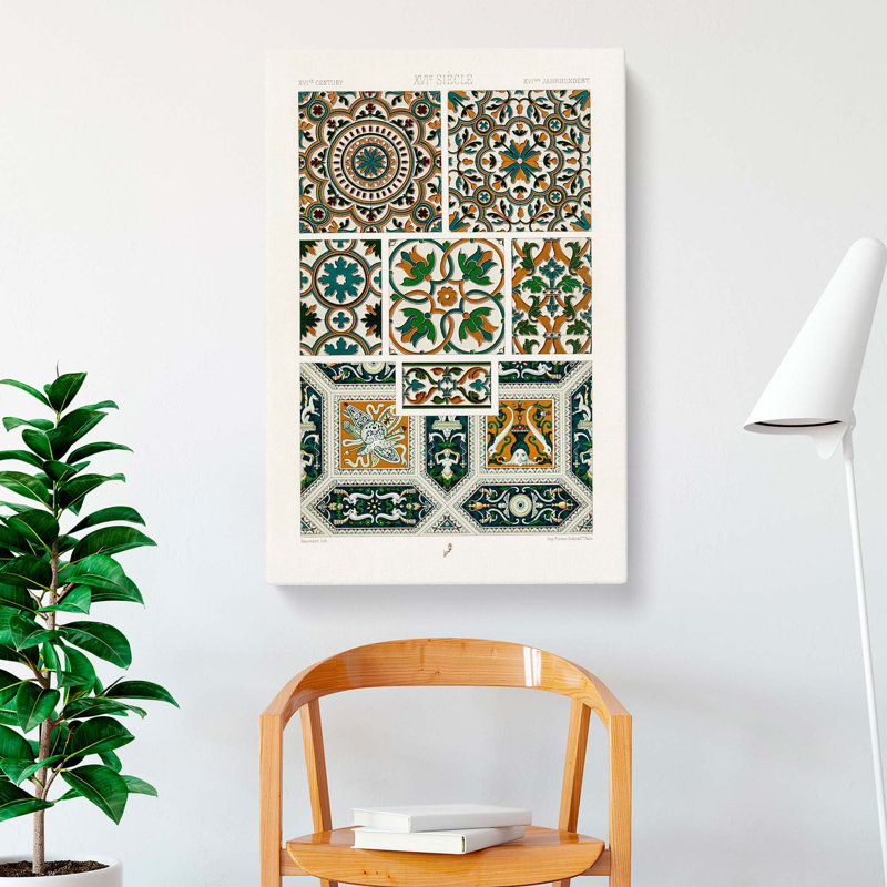 16th Century Floral Pattern by Albert Racinet - Wrapped Canvas, 76cm H x 50cm W x 3cm D