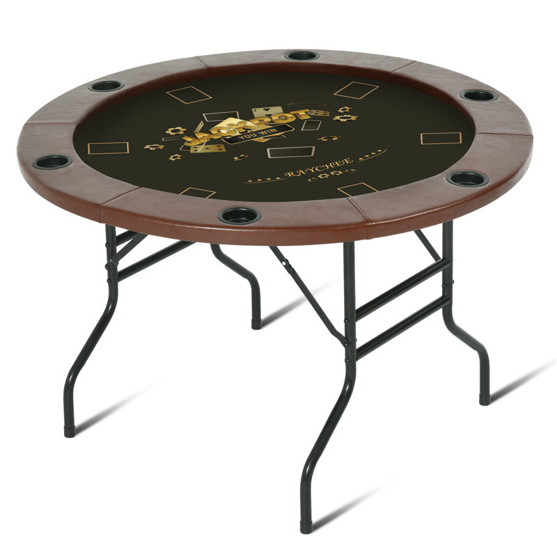 Table de poker pliable Kulamoon 46 à 6 joueurs, Brun