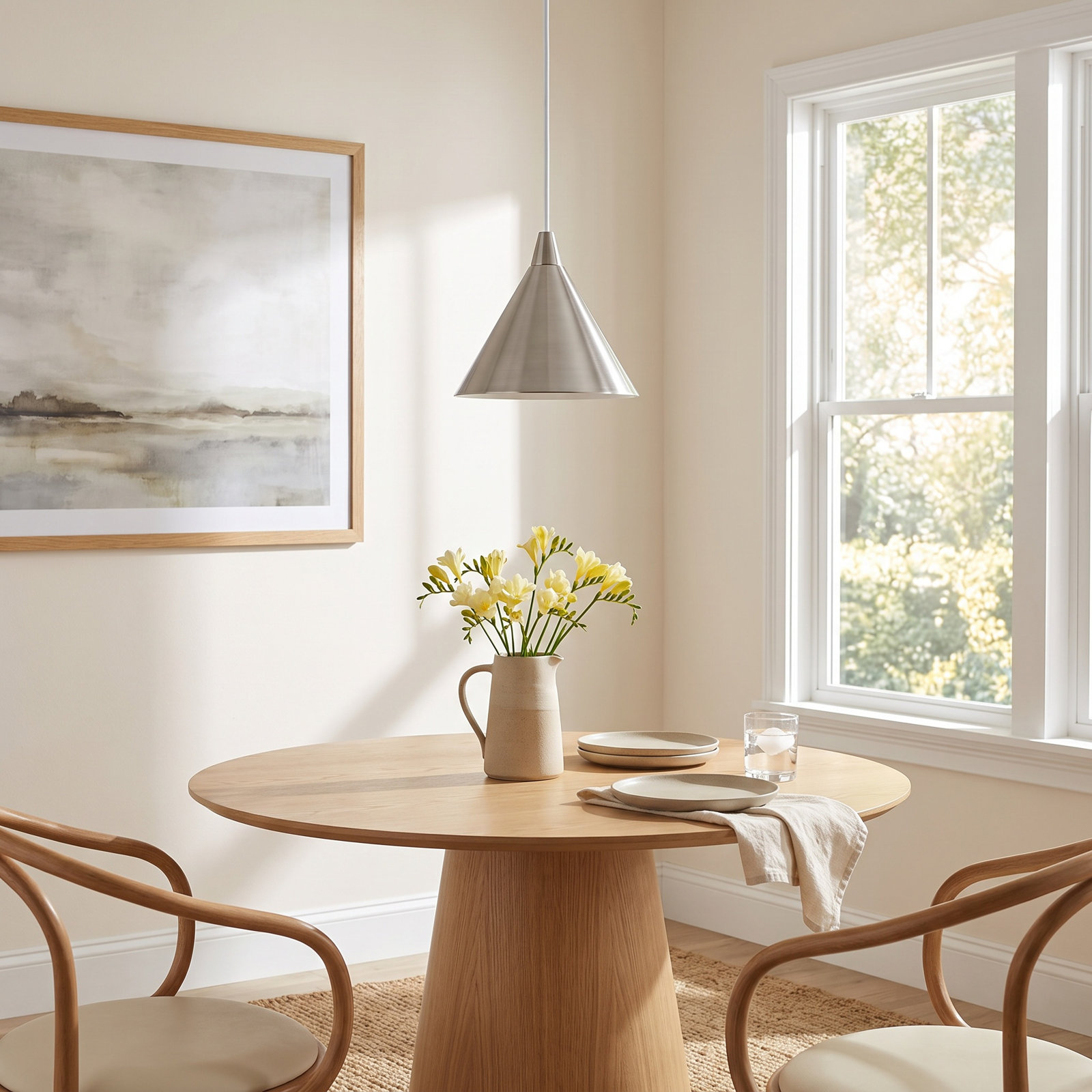 Logan Dimmable Cone Pendant, Polished Chrome, Antique Copper, Incandescent (Not Included)