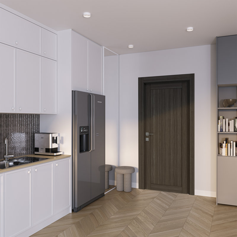 Dalle de porte intérieure en bois manufacturé à 1 panneau Shaker, 23,875 po x 95,24 po, Chêne gris