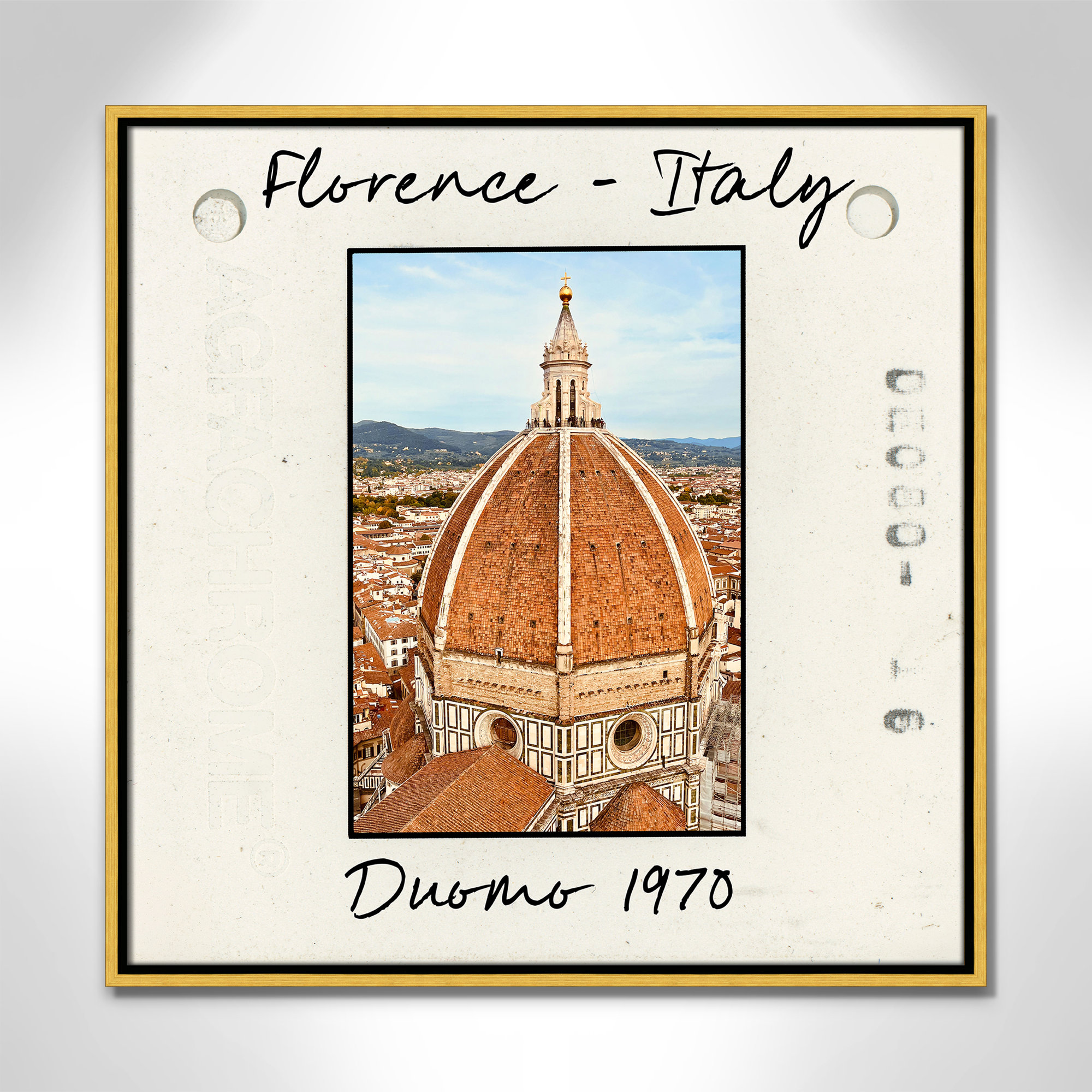 Florence Italy - Duomo Print by Susan Jill, 25.5" H x 25.5" W x 2" D, Gold Floater Framed Canvas