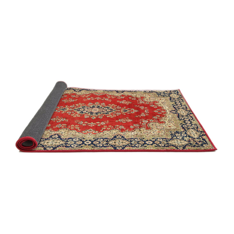 Tapis traditionnel rouge / bleu, Rectangle 5 pi x 7 pi