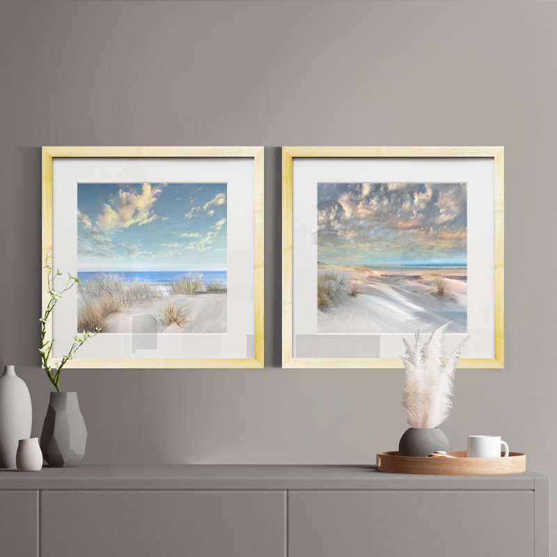 Smooth Sands I-ensemble de 2 reproductions de photos encadrées sur papier