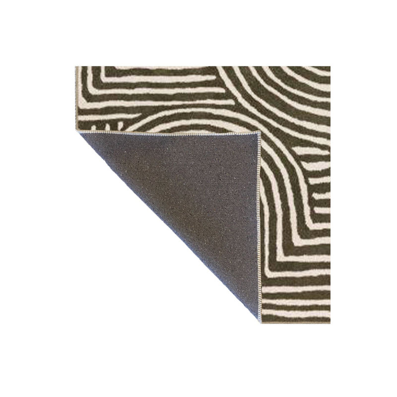 Tapis décoratif moderne à motif tourbillon jaune, Sous-tapis carré 3 pi 3 po inclus