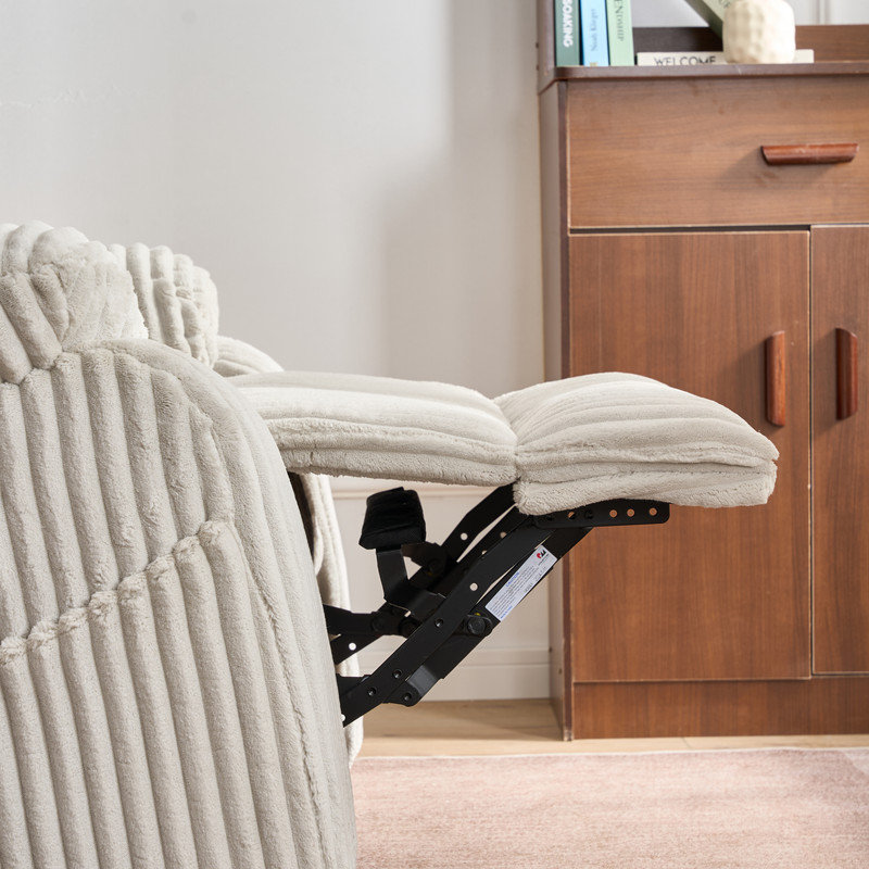 26'' Seat Wide Smooth Velvet Swivel Power Recliner Zero Gravity Reclining with USB Port, White