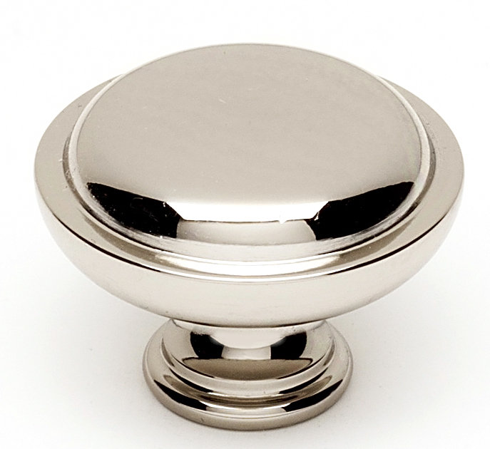 Mushroom Knob, Polished Nickel, 1.25" H x 1.5" W x 0.75" D