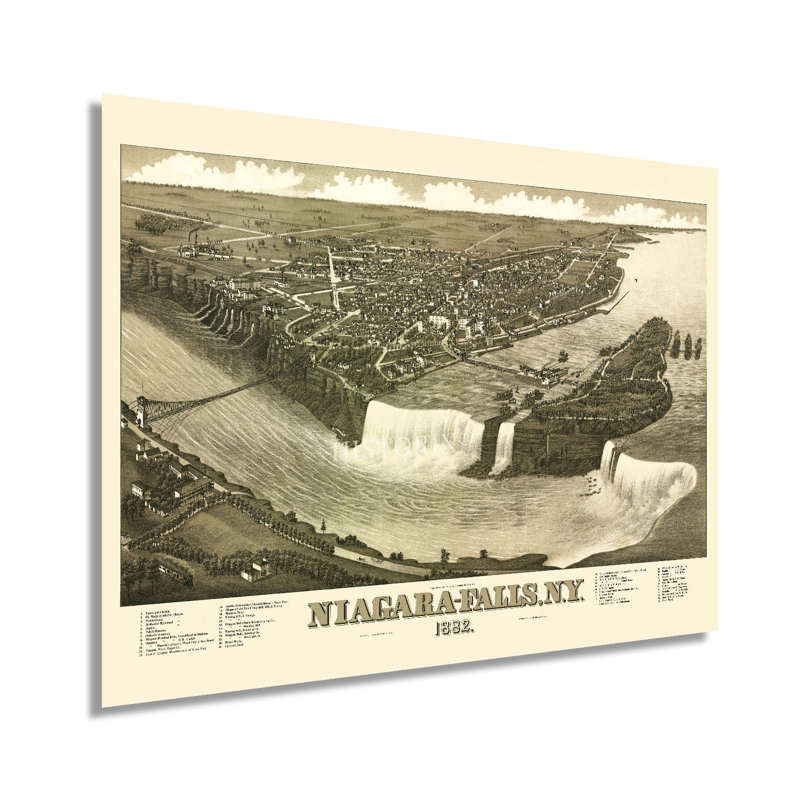 " 1882 Niagara Falls Map ",  18" H x 24" W 