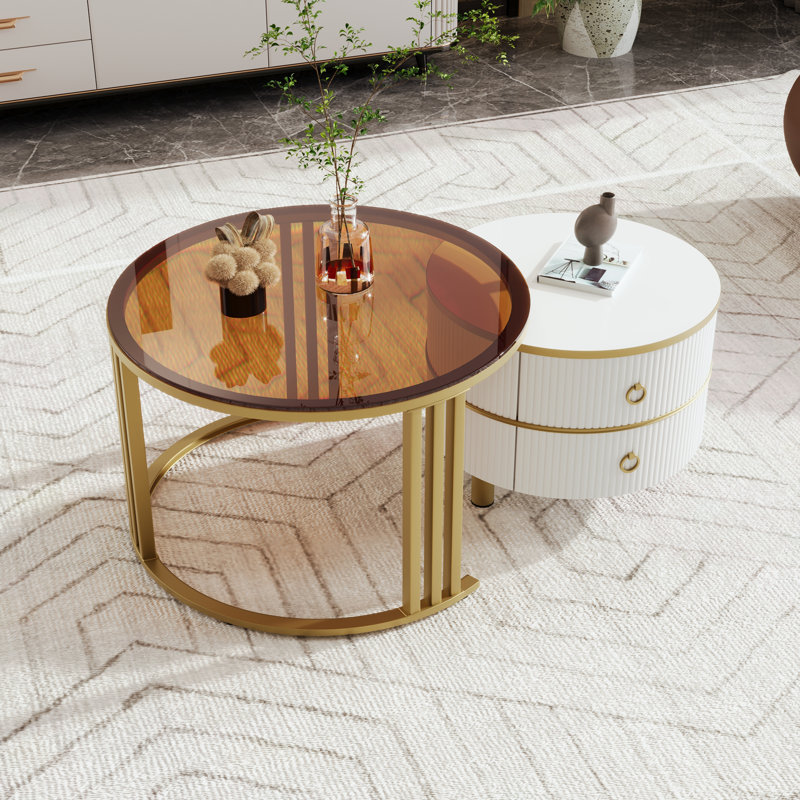 Coffee Table with Storage, White
