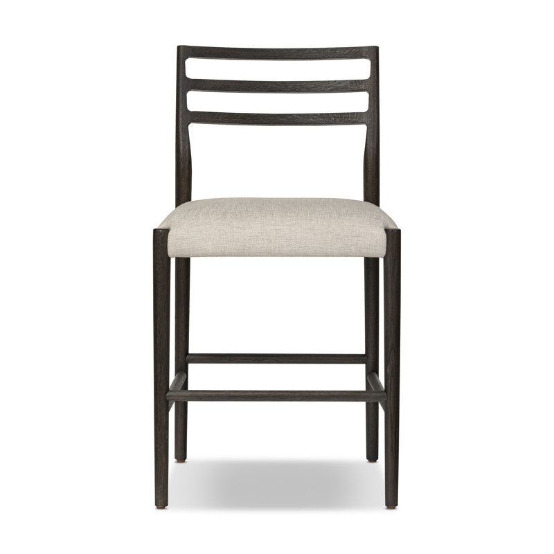 Tabouret Lindyn, Tabouret de comptoir (siège d'une hauteur de 26,2, Carbone clair, Essence naturelle