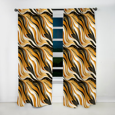 Gold And Black Striped Bengals - Glam Velvet Curtain - Room Darkening - 1 panel