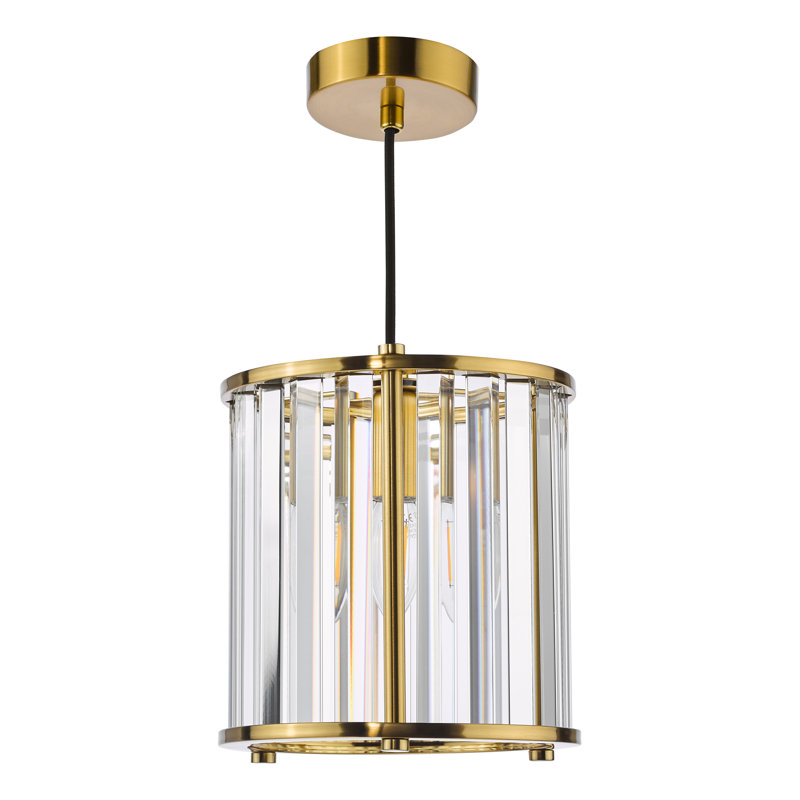 Kiran 1LT PENDANT & CLEAR GLS, Natural Brass