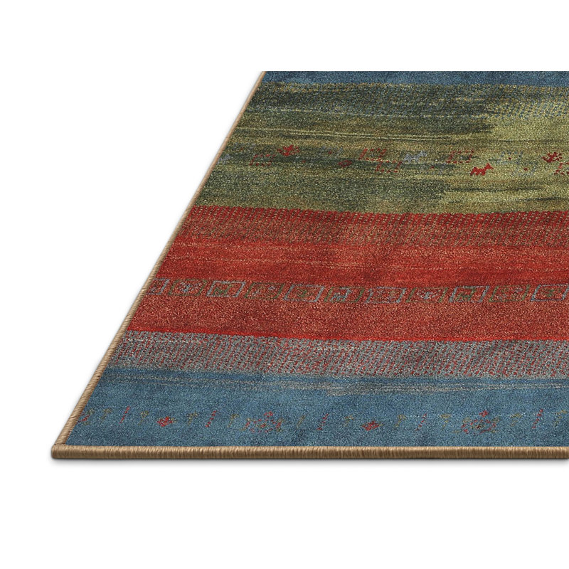 Tapis vert / rouge Kelecik, Rectangle 5 pi x 7 pi