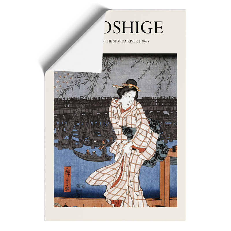 Evening on the Sumida River Print by Utagawa Hiroshige - Frameless Print, 59cm H x 42cm W x 0.1cm D