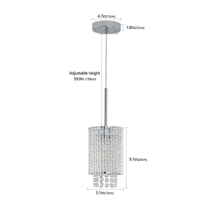 Ensemble de 3 luminaires suspendus Modern Crystal, Chrome chrome