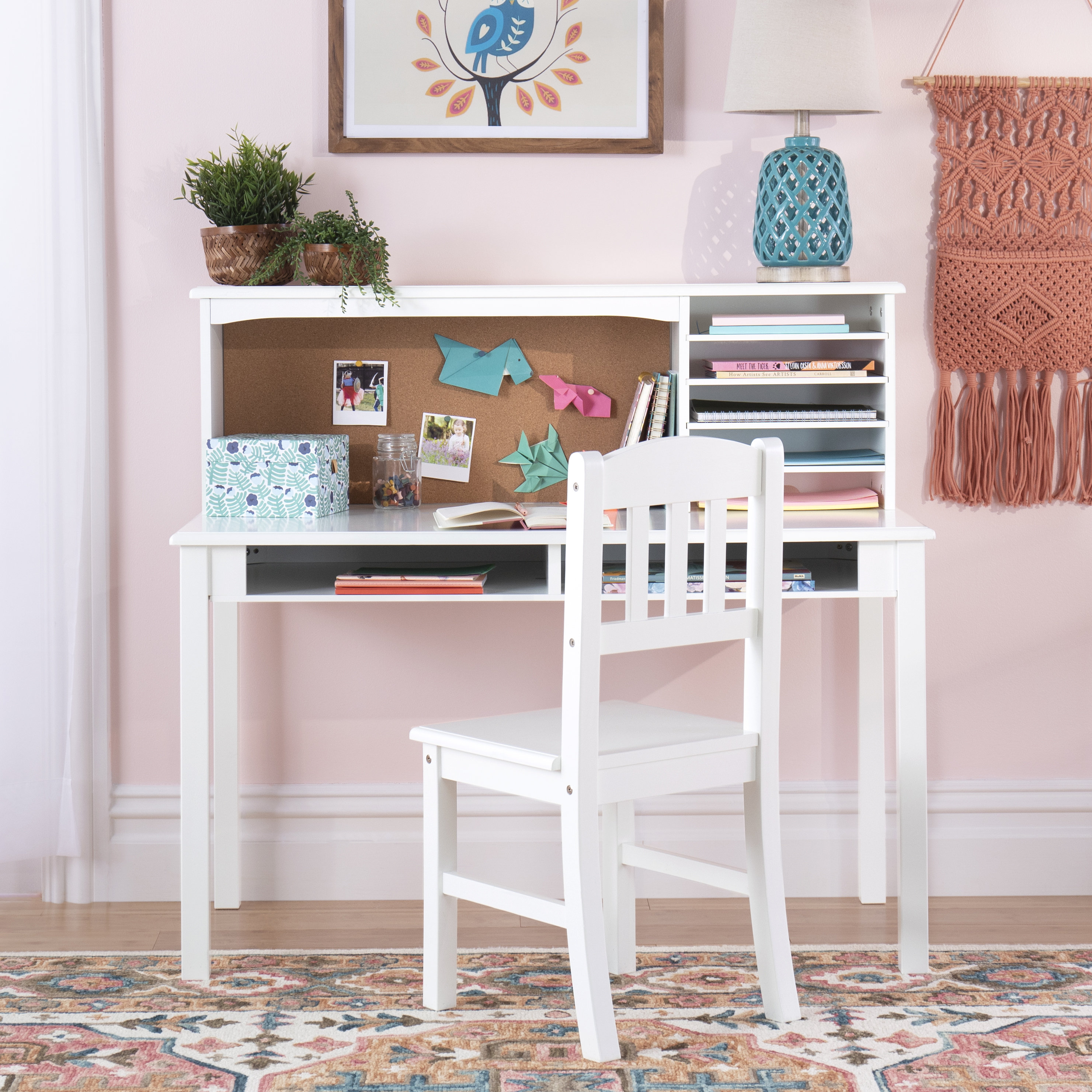 Guidecraft Kids Media Desk And Chair Set Teal Includes Hutch For Sale Online