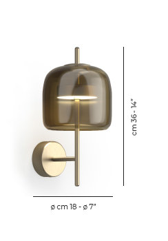 Jube Wall Lamp S, Matte Gold, Burned Earth Transparent, 2700