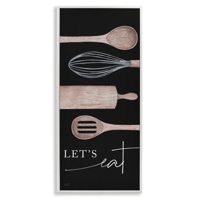«Let's Eat with Kitchen Ustensiles», estampe numérique encadrée par Lux + Me Designs