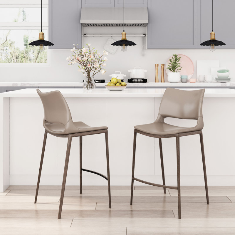 Tabouret de comptoir, Gris, Noyer, Très grand (siège d'une hauteur de 37,2 po)
