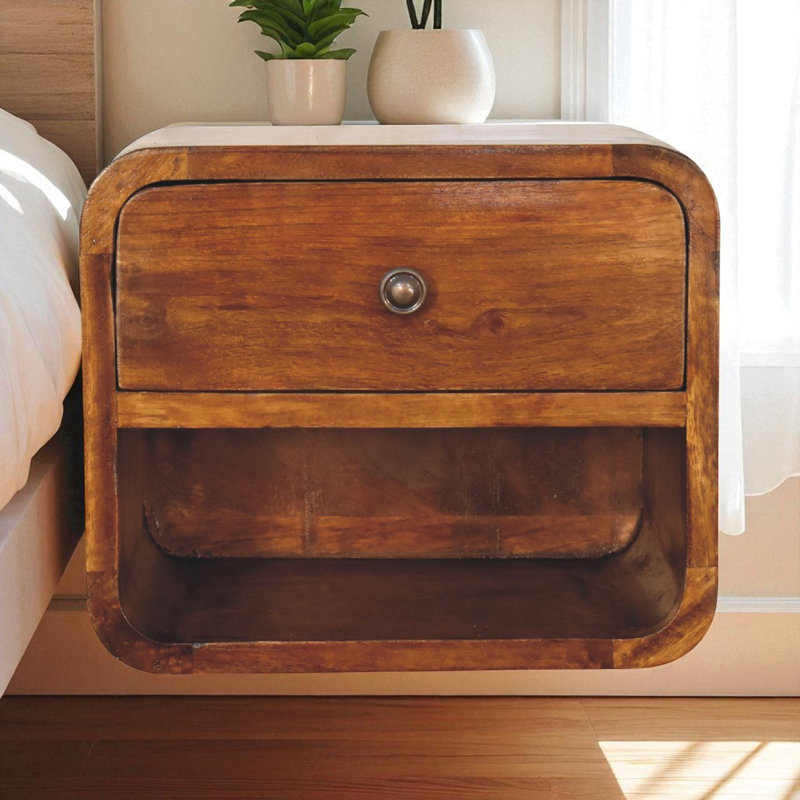 30cm W Solid Wood Bedside Table