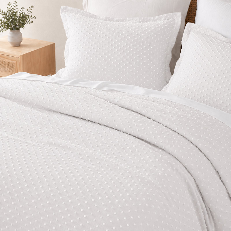 Ensemble de housse de couette en microfibre toutes saisons Swift Home, Couette simple + 1 taie décorative standard, Blanc