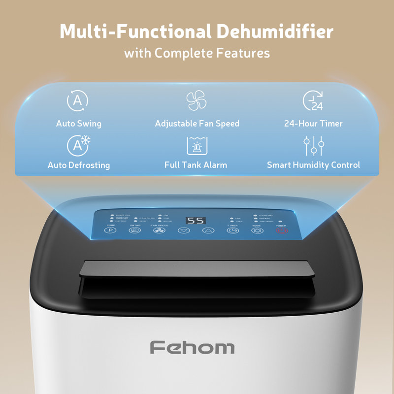 Fehom 150 pintes Energy Star - 7000 pieds carrés Déshumidificateur pi avec pompe