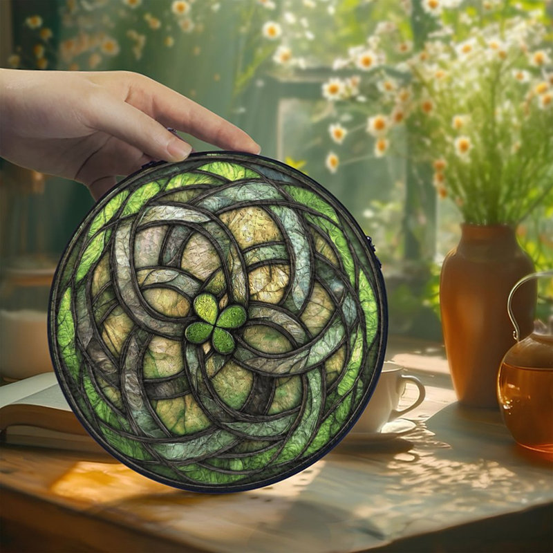 Panneaux de vitrail Celtic Knot, 7,8 x 7,8 po (20 x 20 cm)