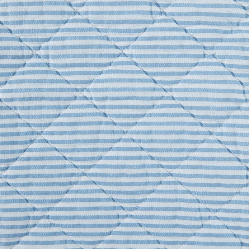 Laura Ashley Twin Blue Organic Cotton Reversible Quilt Set