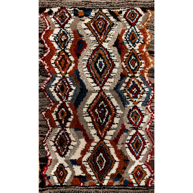 Eawood Ikat Indoor Rug, Rectangle 5'3" x 7'7"