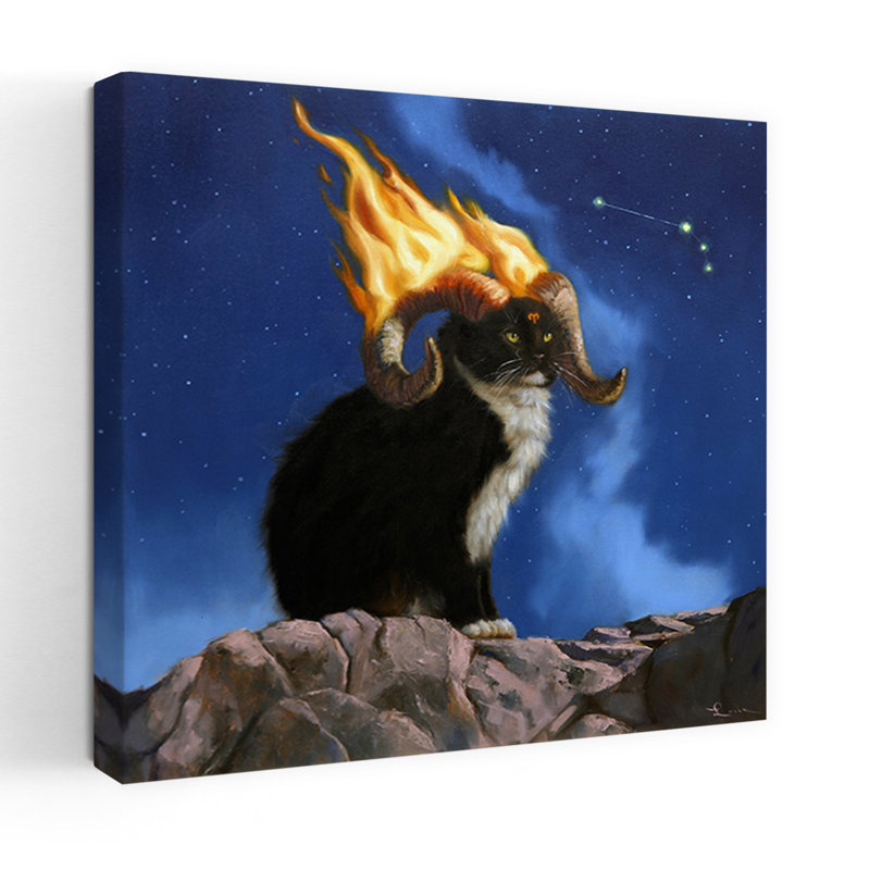 Aries, art urbain contemporain pour chat, H 18 po x l 18 po