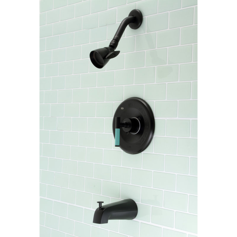 Kingston Brass Kaiser Single-Handle Pressure Balanced Tub and Shower Faucet, Matte Black