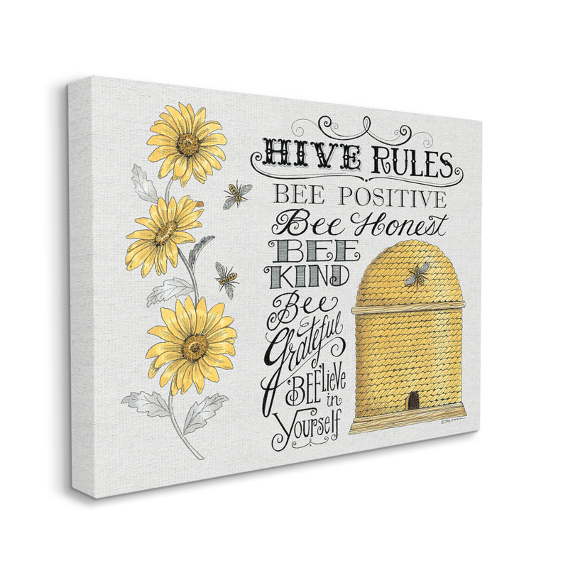 «Hive Rules», H 16 po x l 20 po x P 1,5 po, Toile tendue