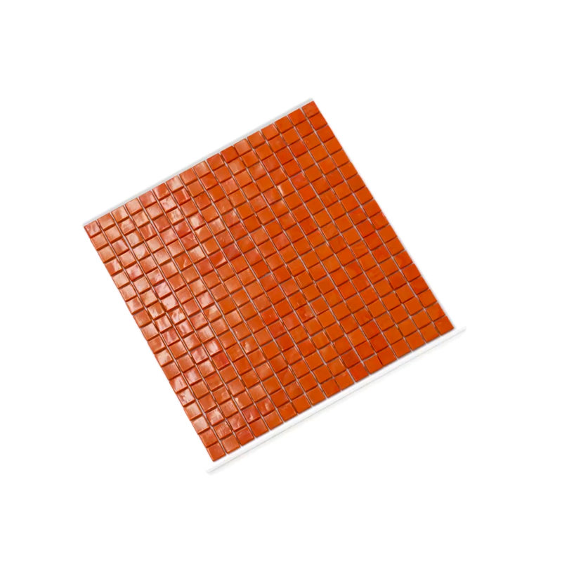 Carreau de mosaïque pour mur et plancher en verre 0,6 po x 0,6 po Skosh, Red/Orange