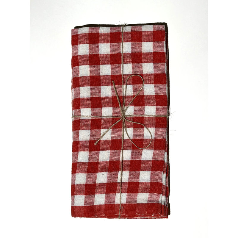 Alessandro Linen Square Napkins, Tomato