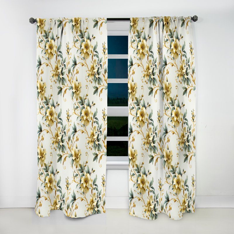 Celina Vintage Ornamental Frames Victorian Pattern V - Bohemian Velvet Curtain - Room Darkening - 1 panel, 52" W x 95" L