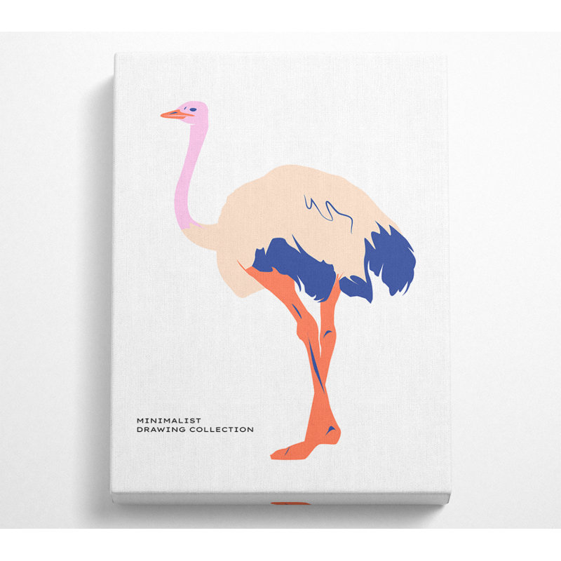 Minimalist Ostridge - Wrapped Canvas Graphic Art, 122cm H x 81cm W x 10cm D