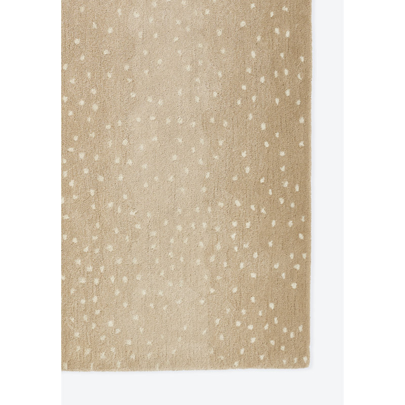 Hand Tufted Wool Area Rug, Rectangle 8'9" x 11'9", Beige/White