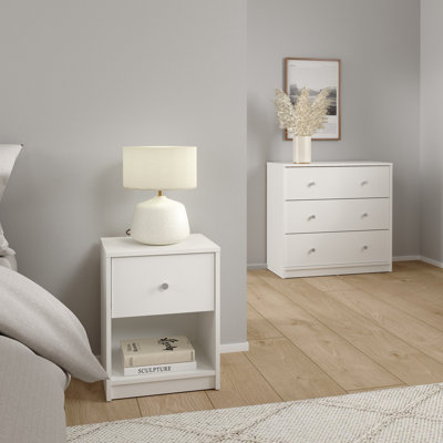 2-Piece Bedroom Set - Nightstand And Chest, White