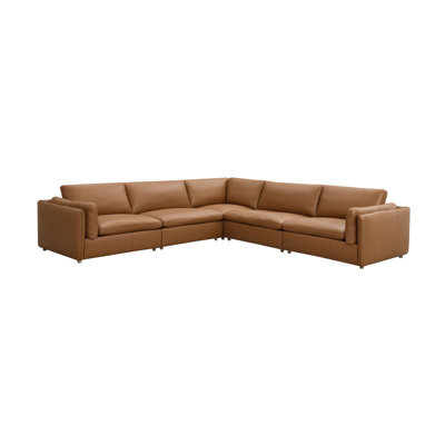 Canapé modulaire en cuir 5 pièces Brighton