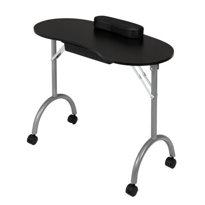 Foxton 90.9cm x 40.1cm Foldable Craft Table with Wheels