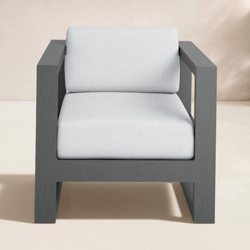 Georgie Aluminum Outdoor Lounge Chair , Sunbrella® Cushions Included, Cast Silver Sunbrella®